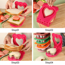 Load image into Gallery viewer, Stainless Steel Heart Shape Sandwich Press Mold Sealer Flip Non-Stick Kawaii Design for Meal Prep Kids’ Lunchbox Camping Snacks Bread Toast Mold
