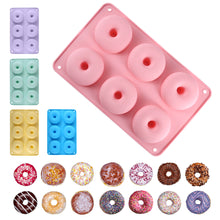 Load image into Gallery viewer, Food-Grade Thick Silicone Donut Mold Heat-Resistant Mochi Donuts Non-Stick Surface For Cake Chocolate &amp; Ice Cubes Baking and Crafts Tool
