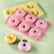 Load image into Gallery viewer, Food-Grade Thick Silicone Donut Mold Heat-Resistant Mochi Donuts Non-Stick Surface For Cake Chocolate &amp; Ice Cubes Baking and Crafts Tool

