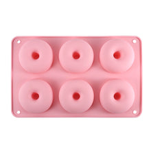 Load image into Gallery viewer, Food-Grade Thick Silicone Donut Mold Heat-Resistant Mochi Donuts Non-Stick Surface For Cake Chocolate &amp; Ice Cubes Baking and Crafts Tool
