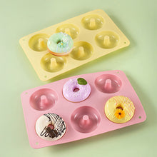 Load image into Gallery viewer, Food-Grade Thick Silicone Donut Mold Heat-Resistant Mochi Donuts Non-Stick Surface For Cake Chocolate &amp; Ice Cubes Baking and Crafts Tool
