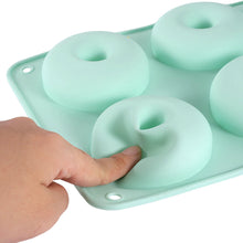 Load image into Gallery viewer, Food-Grade Thick Silicone Donut Mold Heat-Resistant Mochi Donuts Non-Stick Surface For Cake Chocolate &amp; Ice Cubes Baking and Crafts Tool
