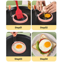 Load image into Gallery viewer, Collapsible Silicone Egg Mold Heat-Resistant Non-Scratch Pan Safe Non-Stick Egg Cooker Ring Leak-Proof Breakfast Maker Kitchen Tools

