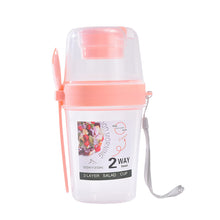 Load image into Gallery viewer, Double-Layer Leak-Proof Breakfast Cup with Dip Container Multi-Purpose Oatmeal Cup Portable Bento Box Style for Camping Office Hiking Travel
