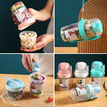 Load image into Gallery viewer, Double-Layer Leak-Proof Breakfast Cup with Dip Container Multi-Purpose Oatmeal Cup Portable Bento Box Style for Camping Office Hiking Travel
