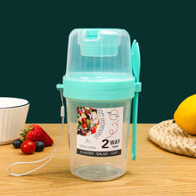 Load image into Gallery viewer, Double-Layer Leak-Proof Breakfast Cup with Dip Container Multi-Purpose Oatmeal Cup Portable Bento Box Style for Camping Office Hiking Travel
