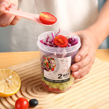 Load image into Gallery viewer, Double-Layer Leak-Proof Breakfast Cup with Dip Container Multi-Purpose Oatmeal Cup Portable Bento Box Style for Camping Office Hiking Travel
