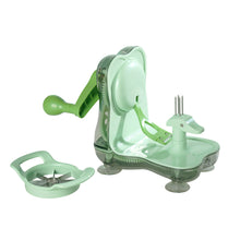 Load image into Gallery viewer, 2-in-1 Stainless Steel Fruit Peeler Hand-Crank Apple Slicer Ergonomic Handle Peel For 6 Seconds Suction Base Apple Pie Prep Fruit Platter Tool
