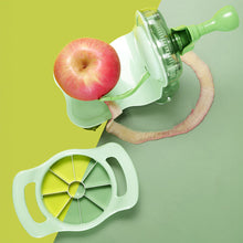 Load image into Gallery viewer, 2-in-1 Stainless Steel Fruit Peeler Hand-Crank Apple Slicer Ergonomic Handle Peel For 6 Seconds Suction Base Apple Pie Prep Fruit Platter Tool
