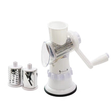 Load image into Gallery viewer, Hand-Crank Vegetable Cutter &amp; Slicer Manual Kitchen Cheese Chopper Machine With 3 Adjustable Sharp Drums Multi-Function Garlic Potato Shredder
