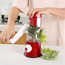 Load image into Gallery viewer, Hand-Crank Vegetable Cutter &amp; Slicer Manual Kitchen Cheese Chopper Machine With 3 Adjustable Sharp Drums Multi-Function Garlic Potato Shredder
