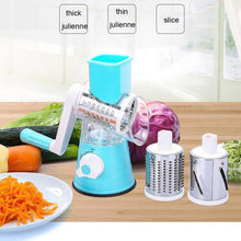 Load image into Gallery viewer, Hand-Crank Vegetable Cutter &amp; Slicer Manual Kitchen Cheese Chopper Machine With 3 Adjustable Sharp Drums Multi-Function Garlic Potato Shredder
