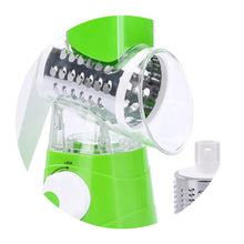 Load image into Gallery viewer, Hand-Crank Vegetable Cutter &amp; Slicer Manual Kitchen Cheese Chopper Machine With 3 Adjustable Sharp Drums Multi-Function Garlic Potato Shredder
