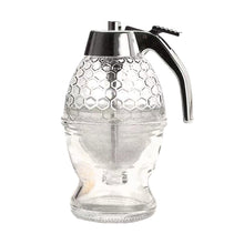 Load image into Gallery viewer, Non-Drip Honey Dispenser Honey Jar Plastic Sealed Jar Funnel Type Jar Syrup Pot Batter Powder Liquid Dispenser Bottle with a Base
