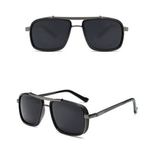 Load image into Gallery viewer, Vintage Retro Men's Punk Sunglasses Double Bridge Thick Metal Frame UV400 Lenses Motorcycle Riding Sunglasses
