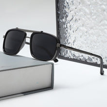 Load image into Gallery viewer, Vintage Retro Men's Punk Sunglasses Double Bridge Thick Metal Frame UV400 Lenses Motorcycle Riding Sunglasses
