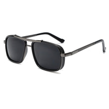 Load image into Gallery viewer, Vintage Retro Men's Punk Sunglasses Double Bridge Thick Metal Frame UV400 Lenses Motorcycle Riding Sunglasses
