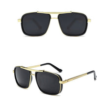Load image into Gallery viewer, Vintage Retro Men's Punk Sunglasses Double Bridge Thick Metal Frame UV400 Lenses Motorcycle Riding Sunglasses
