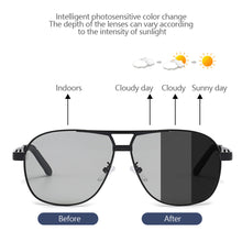 Load image into Gallery viewer, Square Polarized Sunglasses Men Lightweight Metal Frame Sun Glasses UV400 Protection Anti-Glare Cycling Driving Shades
