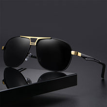 Load image into Gallery viewer, Square Polarized Sunglasses Men Lightweight Metal Frame Sun Glasses UV400 Protection Anti-Glare Cycling Driving Shades
