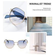 Load image into Gallery viewer, Modern Polygonal Women's Sunglasses Men Square Metal Frame Sun Glasses Retro Chic Shades for Driving Outdoor
