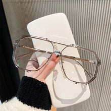 Load image into Gallery viewer, Double Bridge Sunglasses Oversized Polygonal Frame Fashion-Forward UV400 Shades Retro Modern Unisex Sun Glasses for Streetwear Outdoor
