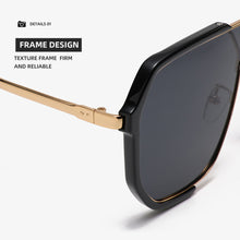 Load image into Gallery viewer, Double Bridge Sunglasses Oversized Polygonal Frame Fashion-Forward UV400 Shades Retro Modern Unisex Sun Glasses for Streetwear Outdoor
