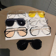 Load image into Gallery viewer, Double Bridge Sunglasses Oversized Polygonal Frame Fashion-Forward UV400 Shades Retro Modern Unisex Sun Glasses for Streetwear Outdoor
