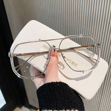 Load image into Gallery viewer, Double Bridge Sunglasses Oversized Polygonal Frame Fashion-Forward UV400 Shades Retro Modern Unisex Sun Glasses for Streetwear Outdoor
