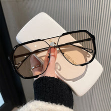 Load image into Gallery viewer, Double Bridge Sunglasses Oversized Polygonal Frame Fashion-Forward UV400 Shades Retro Modern Unisex Sun Glasses for Streetwear Outdoor
