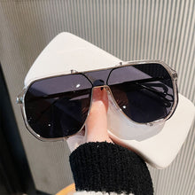 Load image into Gallery viewer, Double Bridge Sunglasses Oversized Polygonal Frame Fashion-Forward UV400 Shades Retro Modern Unisex Sun Glasses for Streetwear Outdoor
