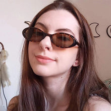 Load image into Gallery viewer, Jelly Oval Women's Sunglasses Small Frame Vintage Chic Sun Glasses Retro Translucent Teardrop Shades for Beach Outfits
