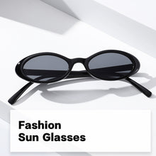 Load image into Gallery viewer, Jelly Oval Women's Sunglasses Small Frame Vintage Chic Sun Glasses Retro Translucent Teardrop Shades for Beach Outfits
