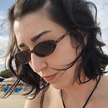 Load image into Gallery viewer, Jelly Oval Women's Sunglasses Small Frame Vintage Chic Sun Glasses Retro Translucent Teardrop Shades for Beach Outfits

