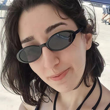 Load image into Gallery viewer, Jelly Oval Women's Sunglasses Small Frame Vintage Chic Sun Glasses Retro Translucent Teardrop Shades for Beach Outfits
