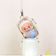 Load image into Gallery viewer, For 17cm Labubu V2 V3 15cm Cotton Doll Outfit Crossbody Pain Bag PVC Storage Bag Dolls Display Bag
