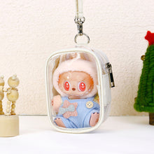 Load image into Gallery viewer, For 17cm Labubu V2 V3 15cm Cotton Doll Outfit Crossbody Pain Bag PVC Storage Bag Dolls Display Bag
