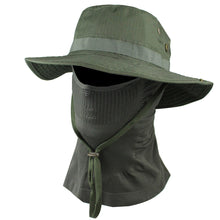 Load image into Gallery viewer, Outdoor Men Camouflage Boonie Cap Hat Neck Face Mask Foldable Soft Hat Hunting Fishing Wide Brimmed Hat Sunshade Caps

