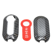 Load image into Gallery viewer, Car Flip Key Case Cover Auto Key Shell Fob Keychain Cover ABS&amp;Silicone for Fiat Ducato 500 500L Panda Grande Punto Lancia Musa Accessories
