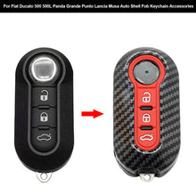 Load image into Gallery viewer, Car Flip Key Case Cover Auto Key Shell Fob Keychain Cover ABS&amp;Silicone for Fiat Ducato 500 500L Panda Grande Punto Lancia Musa Accessories
