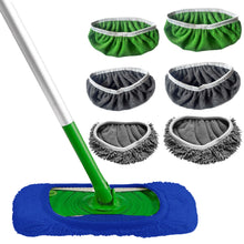 Load image into Gallery viewer, Thickened Elastic Band Flat Mop Pads Coral Fleece/Microfiber/Chenille Replacement Rotary Sweeper Mop Washable Wet Mopping Cloth for Floor Cleaning
