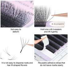 Load image into Gallery viewer, 4D-W Shaped Eyelash Extension Premade Fans W Volume Lashes C/D/L 4D False Eyelashes 9-13mm/8-15mm
