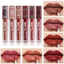 Load image into Gallery viewer, 6 Colors Waterproof Liquid Lipstick Matte Velvet Clay Texture Lip Gloss Bohemian Style Earth Brown Lasting Non Stick Cup Makeup
