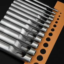 Load image into Gallery viewer, 6pcs 1-5mm Leather Hole Punching Tools Steel Hollow Round Hole Puncher Round Cutters For Watch Bands Belts Paper Leather Craft Tools
