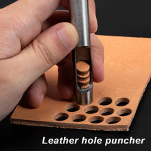 Load image into Gallery viewer, 6pcs 1-5mm Leather Hole Punching Tools Steel Hollow Round Hole Puncher Round Cutters For Watch Bands Belts Paper Leather Craft Tools
