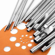 Load image into Gallery viewer, 6pcs 1-5mm Leather Hole Punching Tools Steel Hollow Round Hole Puncher Round Cutters For Watch Bands Belts Paper Leather Craft Tools
