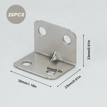 Load image into Gallery viewer, 20pcs Right Angle Thickened Fixed Bracket 90-degree Angle Bracket Fastener Chairs Bookshelves Doors Table Legs Tool Parts
