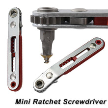 Load image into Gallery viewer, Multifunctional Bidirectional Ratchet Flat Head Elbow Flat Screwdriver Ratchet Wrench Cross-shaped Hexagonal Slotted Tool
