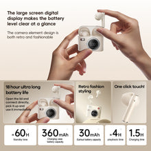 Load image into Gallery viewer, 5.4 Wireless Bluetooth Headphones Retro Camera Design Long Battery Life Noise-Canceling Headphones With Battery Level Display
