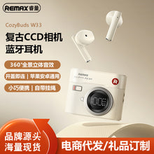 Load image into Gallery viewer, 5.4 Wireless Bluetooth Headphones Retro Camera Design Long Battery Life Noise-Canceling Headphones With Battery Level Display
